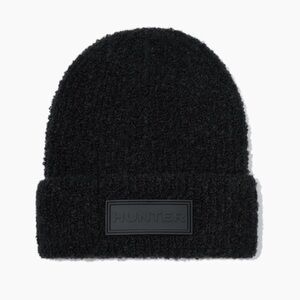 HUNTER tonal patch beanie. NWT. Made with ultra soft polyester knit fabric.